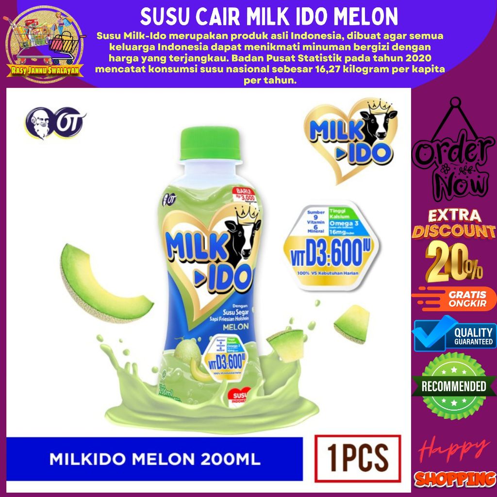 

Milkido Susu Botol Melon 200ml