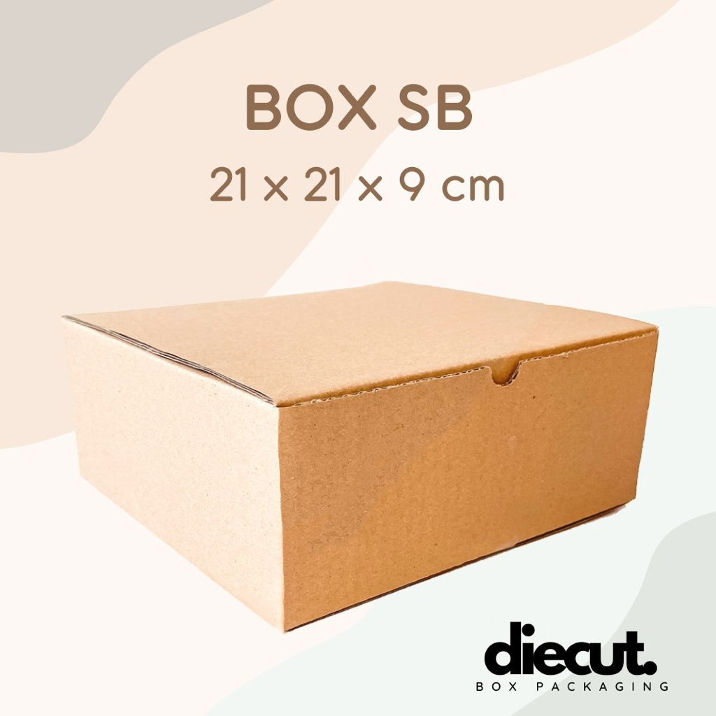 

Kardus SB 21 x 21 x 9 cm | Box Die Cut Kraft | Packaging Kue Tart, Pizza, Baju, Serbaguna, Hampers, Snack