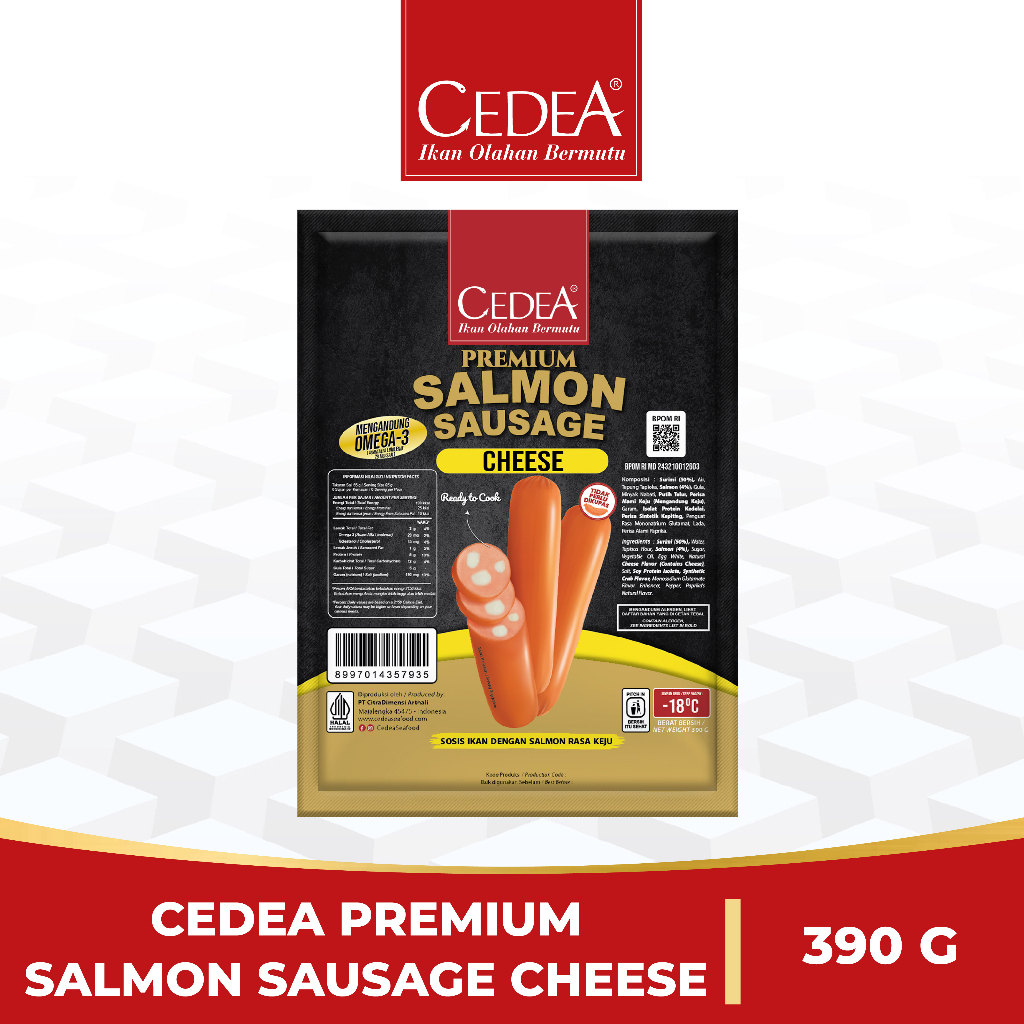 

CEDEA PREMIUM SALMON SAUSAGE CHEESE/ SOSIS SALMON KEJU [390g]