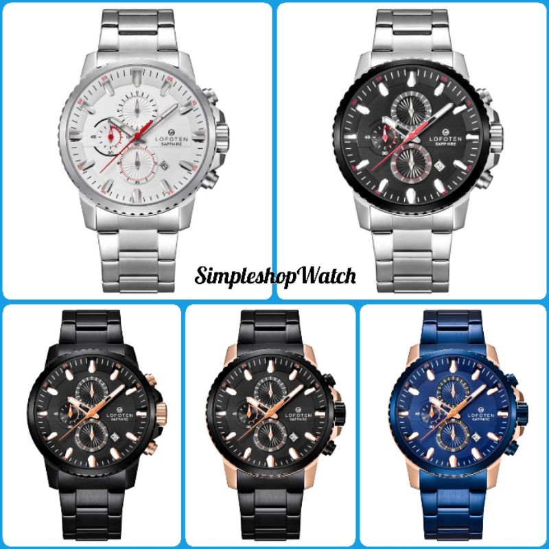 Original 100& Jam Tangan Pria Lofoten 6509 F-6509 Sapphire Garansi Resmi 1 Tahun