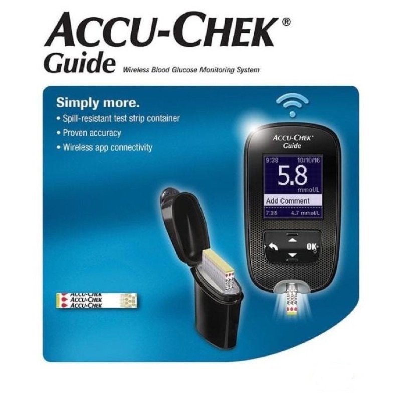 Accu-Chek Guide Paket Cek Tes Gula Darah (Alat, Strip, Pen, Lancet)/Alat Cek Gula Darah