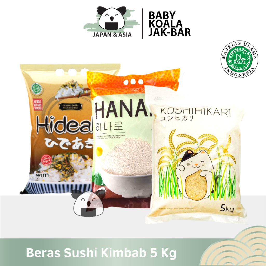 

HIDEAKI Beras Sushi Premium 5 Kg │ Japonica Rice for Kimbabb