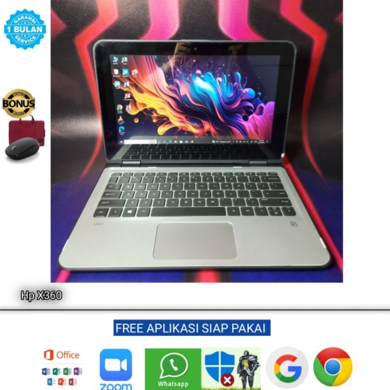 Laptop Hp X360 Intel N3700 Touchscreen Flip Ram 4GB SSD 128GB Windows 10