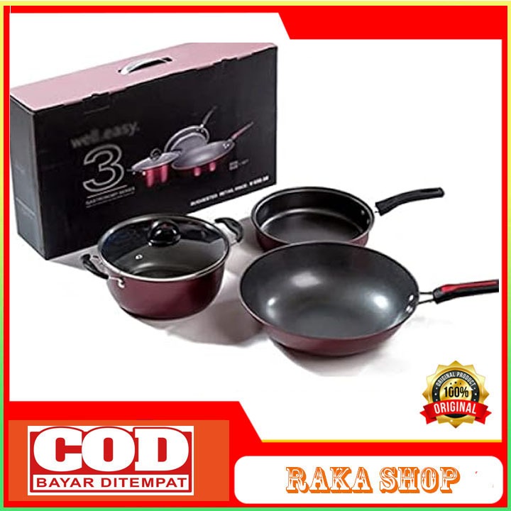 PANCI MURAH 3 SET Panci Teflon Gionee 3in1 Cookware Gionee set 3 in 1 - Top Quality   PROMO