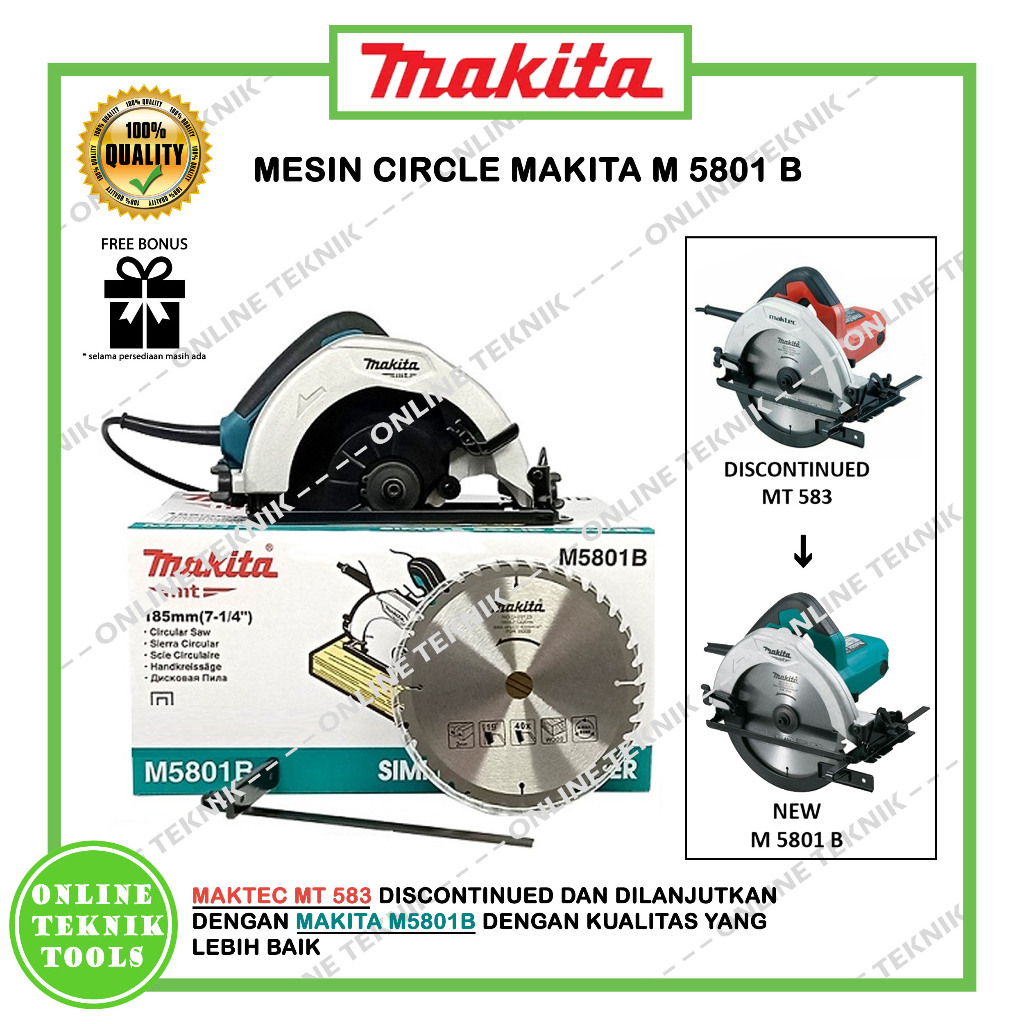 MAKITA M5801B Mesin Circle Serkel / Mesin Gergaji Potong Kayu 7" Maktec MT583