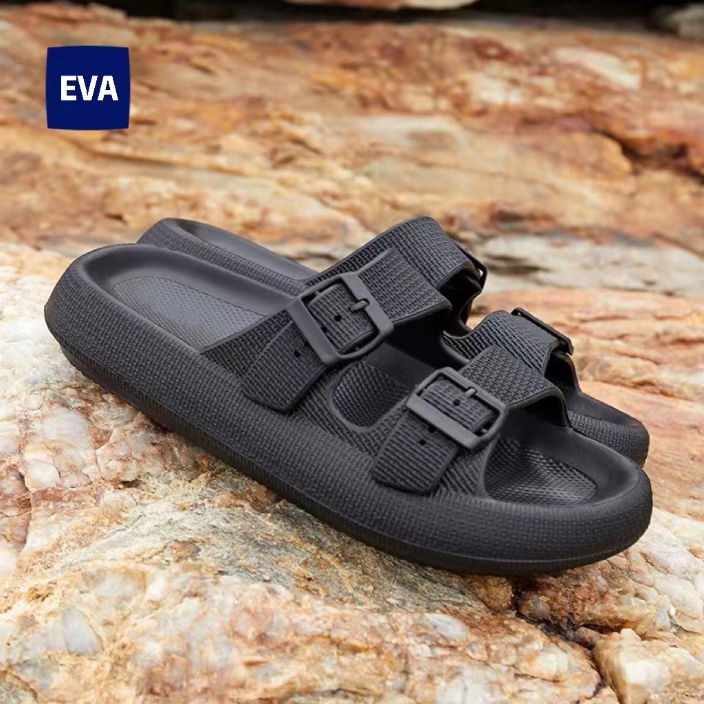 Sandal slop pria karet rumah kenyamanan Sandal pria casual slip on empuk Sandal slop pria keren dewasa murah