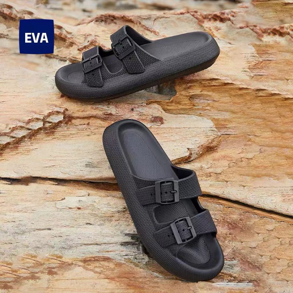 Sandal slop pria karet rumah kenyamanan Sandal pria casual slip on empuk Sandal slop pria keren dewasa murah