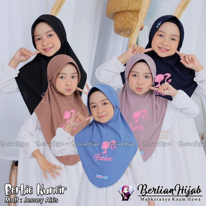 Bergo Anak | Barbie Kuncir | Berlian Hijab