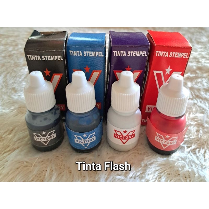 

Tinta Stempel Flash/Fles 8ml Htm/Biru/Violet/ Merah /Hj