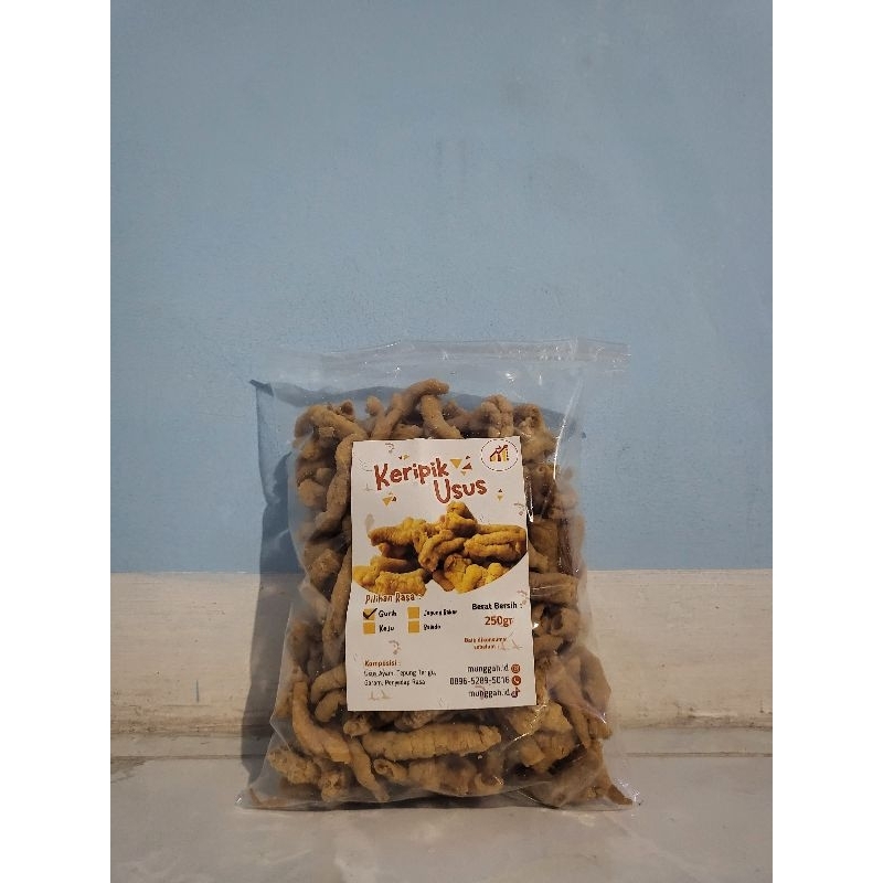 

Keripik Usus 250gr Renyah Gurih Bikin Nagih Murah Meriah