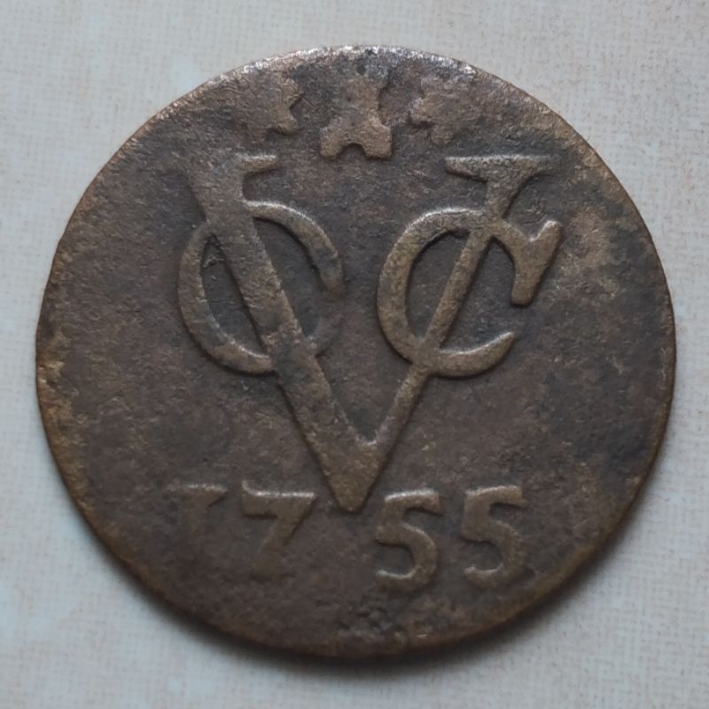 Koin Kuno 1 Doit VOC 1755 Zeeland - YN773