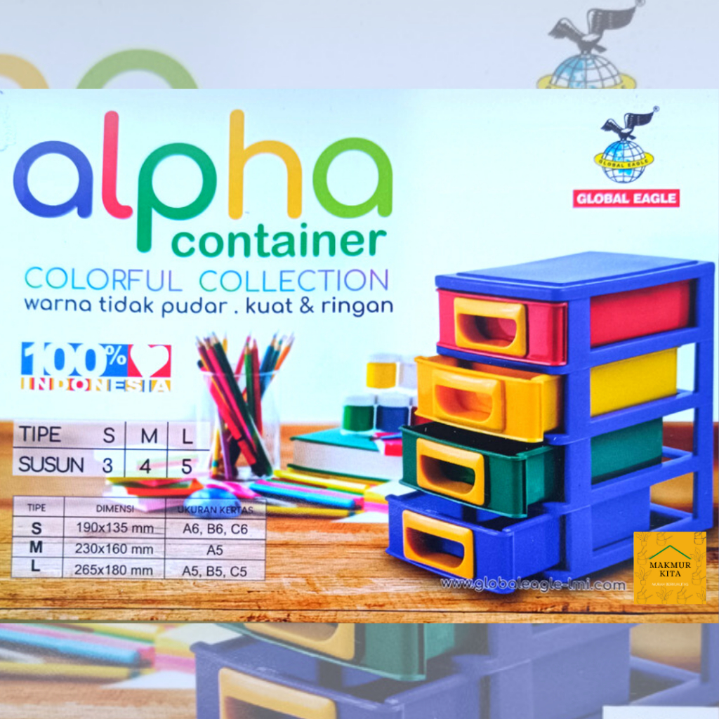 Murah  Laci Mini Susun 3 4 5 Plastik Global Eagle / Laci Plastik Kecil Susun / Container Mini /