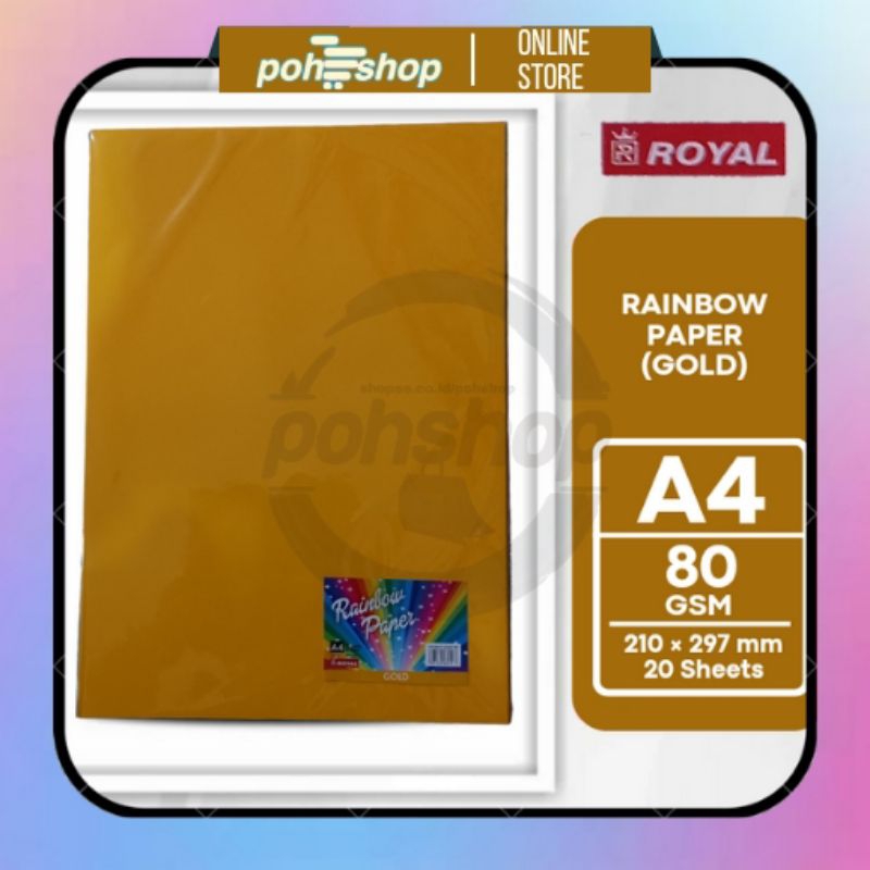

Royal Rainbow Paper (Gold) A4-20s
