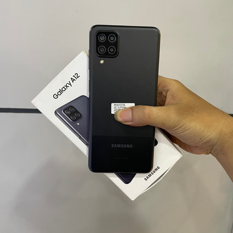 samsung a12 4/128gb second bekas pakai mulus fullset original resmi