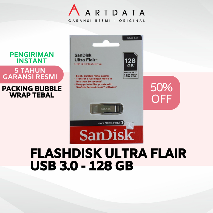 Flashdisk SanDisk USB 3.0 128GB Ultra Flair Original 128 GB