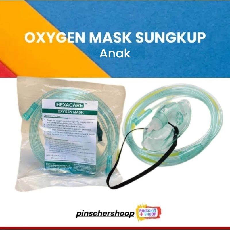 Masker Oksigen Anak Sungkup Oxygen Mask Child / Pcs