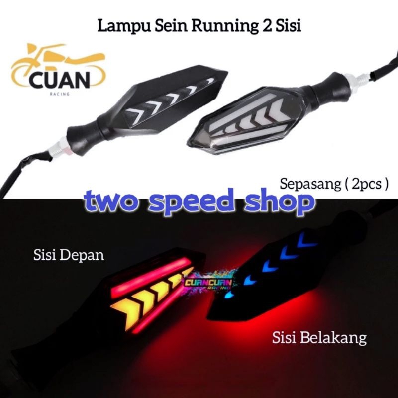 4 PCS LAMPU SEIN MOTOR VARIASI LED RUNNING 2 SISI LAMPU SEN PANAH UNIVERSAL VIXION RX KING R15 AEROX