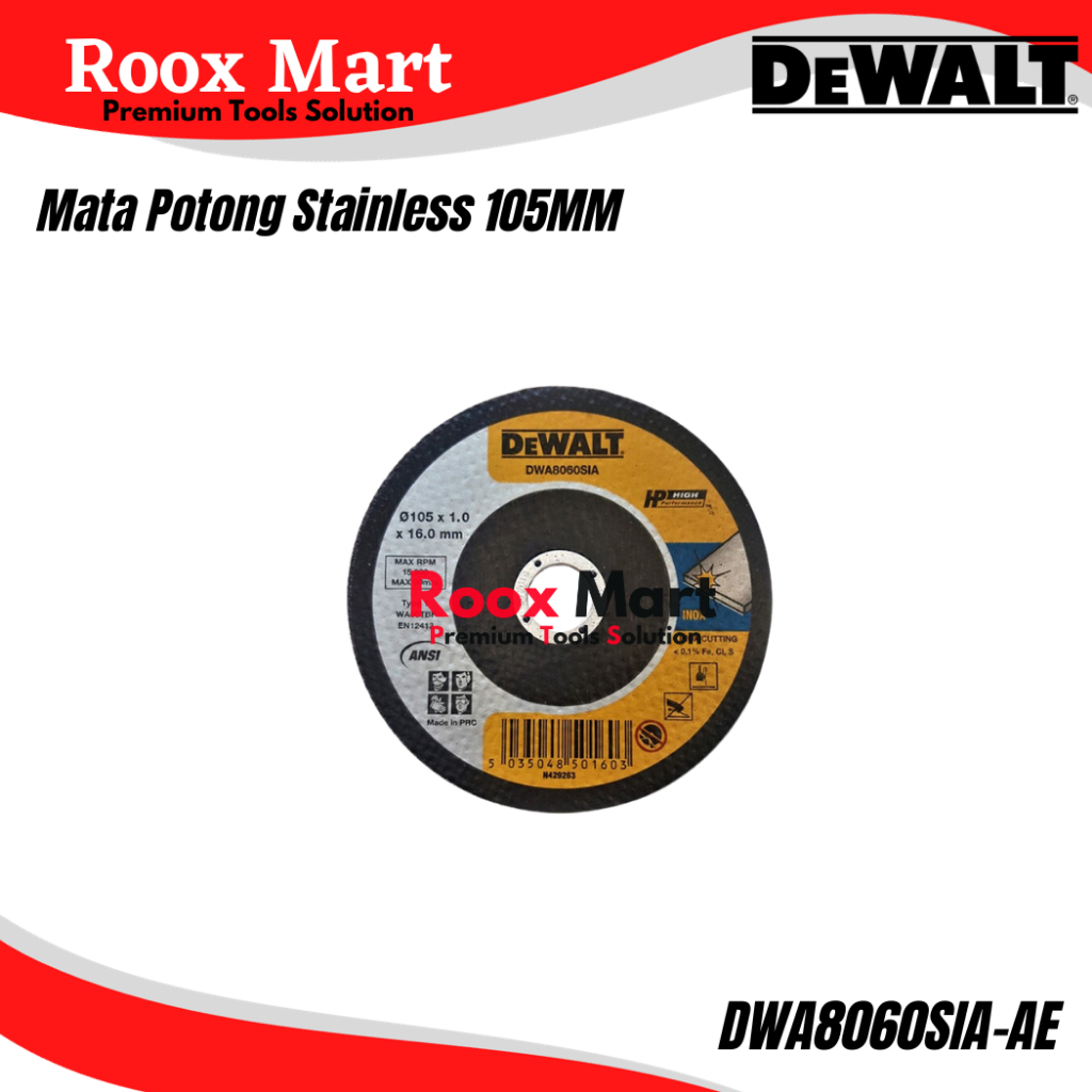 Mata Gerinda Potong Stainless 105mm DEWALT DWA8060SIA-AE