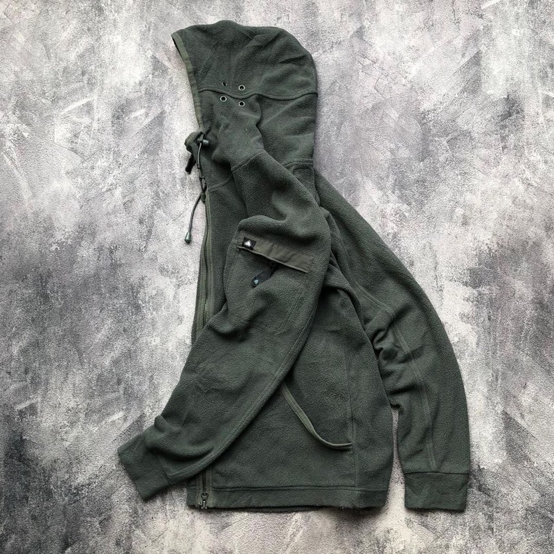 VINTAGE NIKE ACG FLEECE OLIVE FULL ZIP HOODIE XL