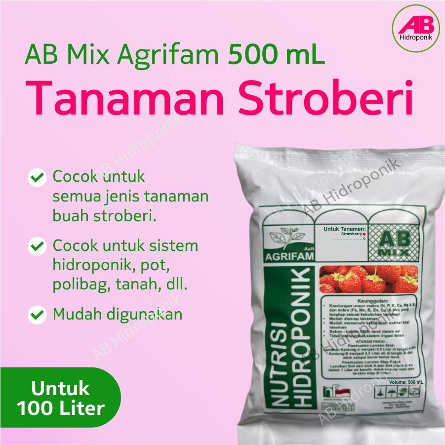 AB Mix Strawberry Agrifam 500 mL / Nutrisi Hidroponik Buah Stroberi