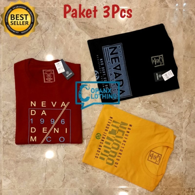 Kaos Nevada Distro Pria 100 Dapat 3 pcs Dewasa Bahan 100% Cotton Combad 28s Premium Keren Original Termurah Terlaris Terbaru 2023 Adem Tebal Ukuran M L XL XXL XXXL Big Size Jumbo