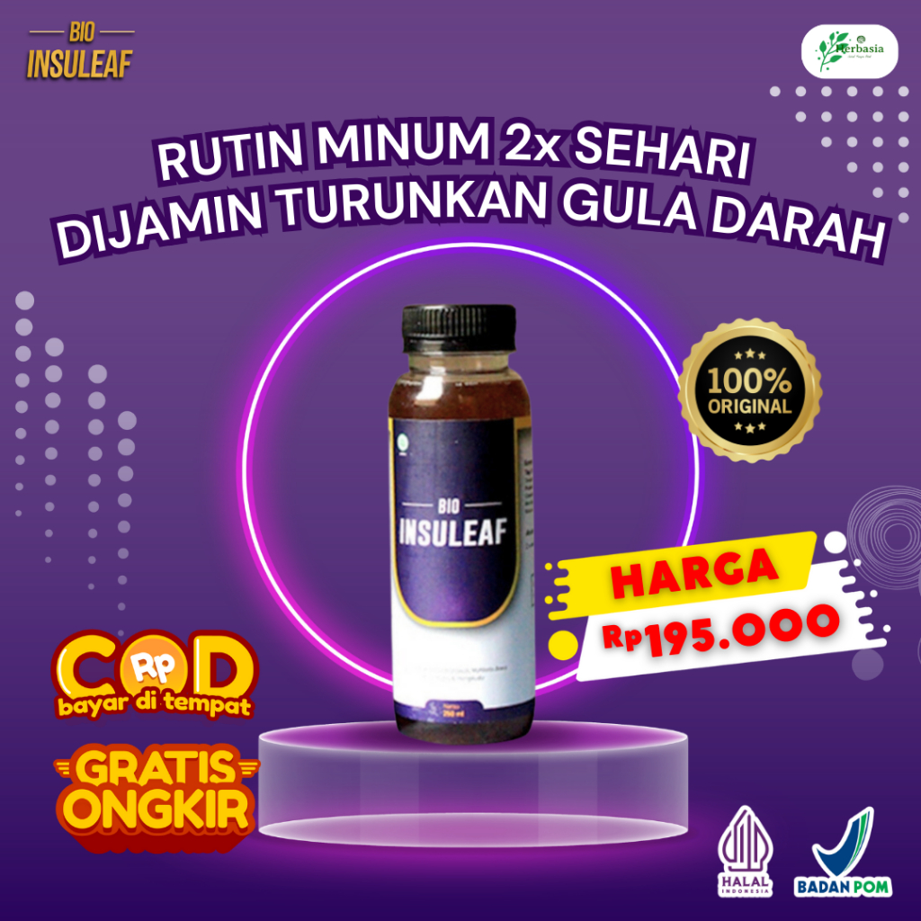 Bio Insuleaf Herbal Ori Insulin Mengontrol Diabetes Kolesterol & Hipertensi Original 200ml