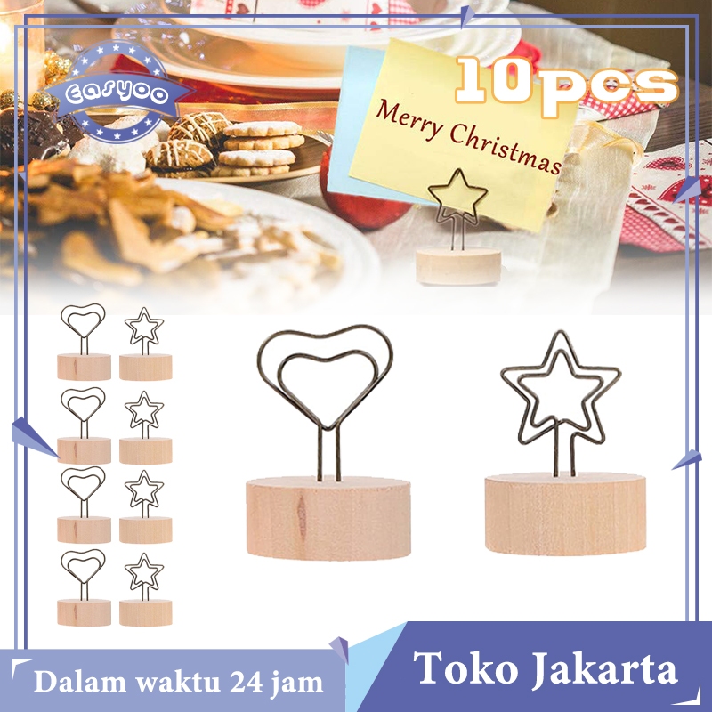 

Isi 10 Photo Card Holder Penjepit Foto Kartu Kayu Price Tag Nomor Meja