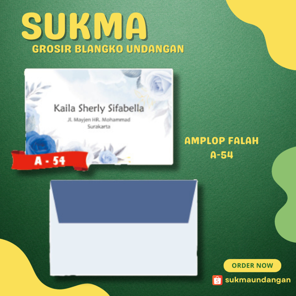 

AMPLOP KONDANGAN NIKAH MURAH FALAH A 54 50 PCS UKURAN KECIL | SUKMA UNDANGAN