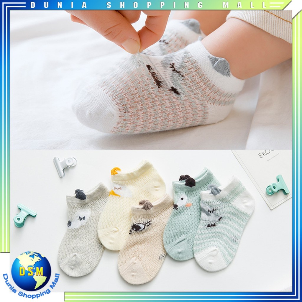 DSM Kaos Kaki Anak 5 Pasang 6922 Baby Socks Karakter Hewan Kaos Kaki Bayi Laki Laki/Perempuan 6929 Isi 5 Pasang Kaos Kaki Anak Bayi 6930 Bahan Katun Lembut Motif Kartun