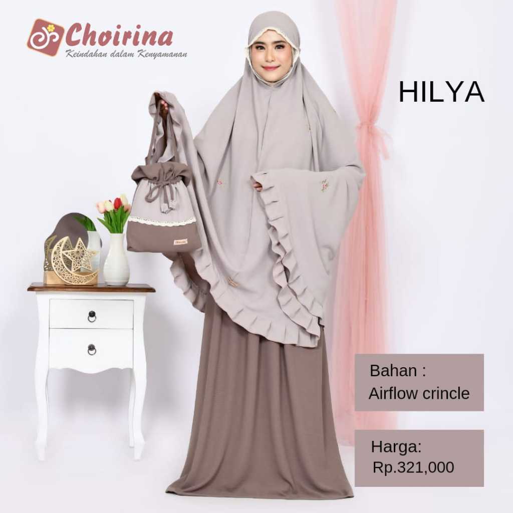 MUKENA CHOIRINA HILYA MUKENA CANTIK BAHAN AIRFLOW CRINCLE ORIGINAL PRODUK TERBARU DAN TERLARIS