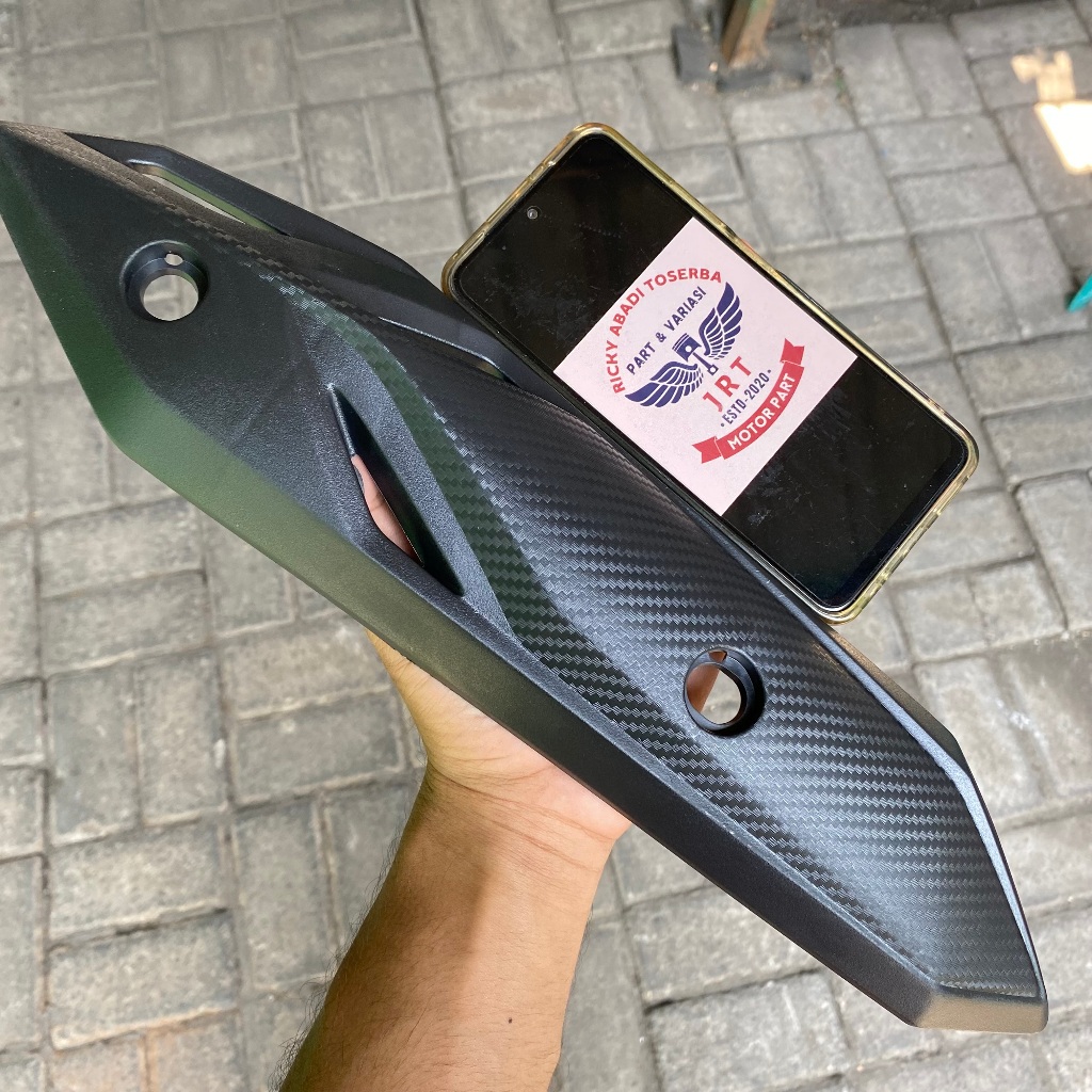 COVER KNALPOT HONDA BEAT 2020 TEBAL MOTIF KARBON MIRIP ORI
