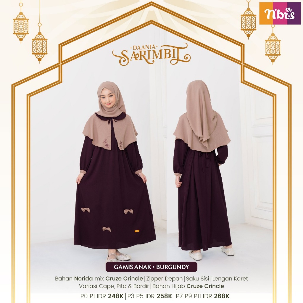 SARIMBIT 2023 DAANIA GAMIS ANAK NIBRAS
