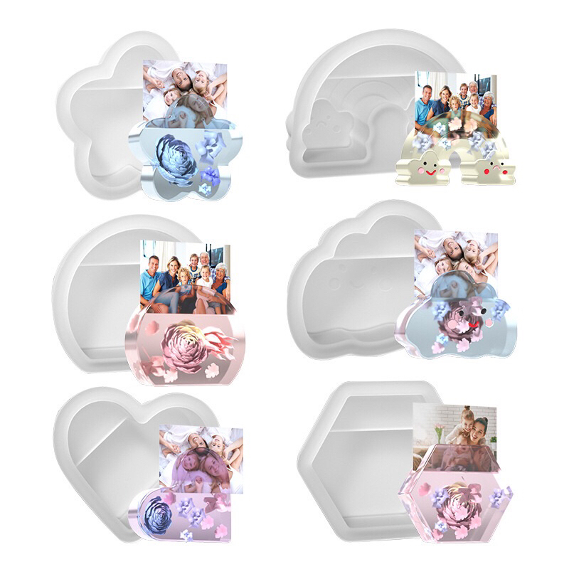 Cetakan Silikon Resin Epoxy Craft DIY / Cetakan Tempat Foto / Cetakan Tempat Kartu