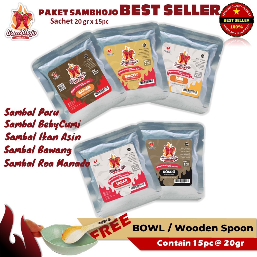 

SamBhojo Sambal Sachet Paket Varian BEST SELLER 15pc @20gr