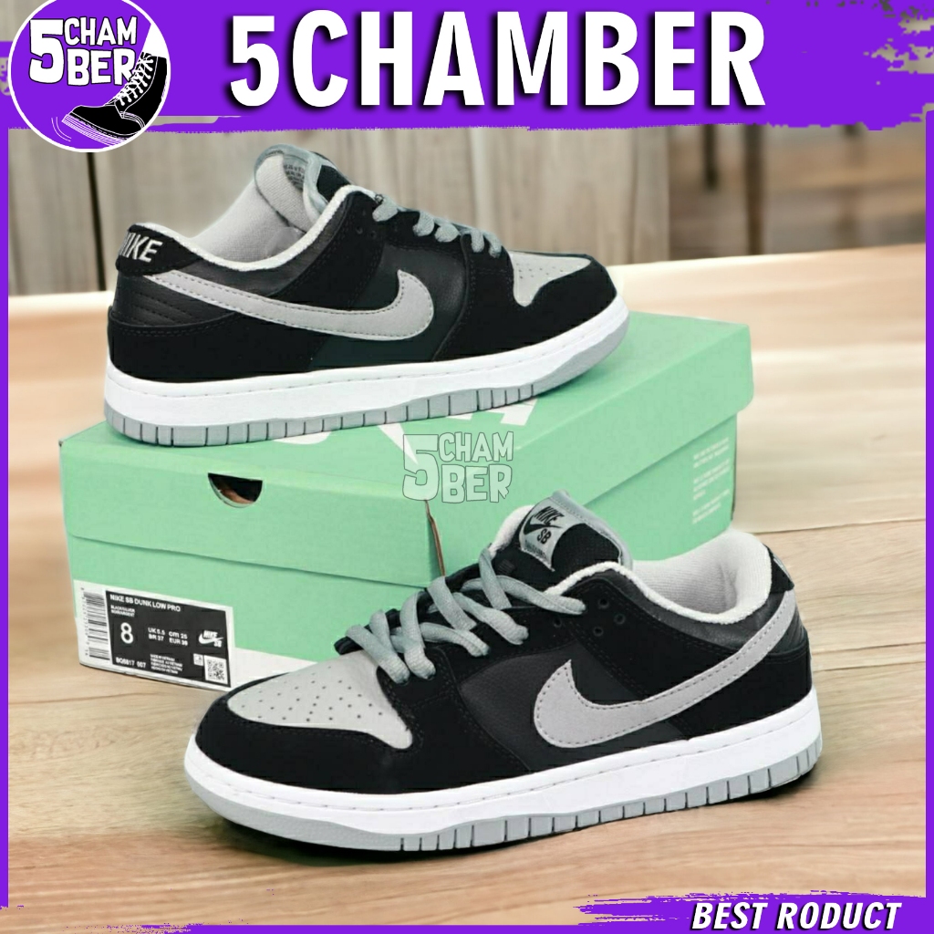 5CHAMBER - Sepatu Pria Sneakers Nike SB Dunk Low J Pack Shadow Black Grey Kasual