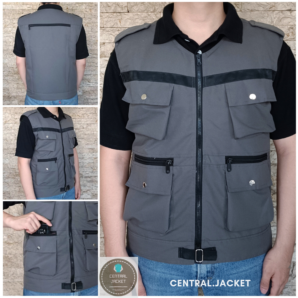Rompi Pria Vest Keren Outdoor Rompi Lapangan - Rompi Kegiatan - Rompi Proyek - Rompi Relawan Murah J