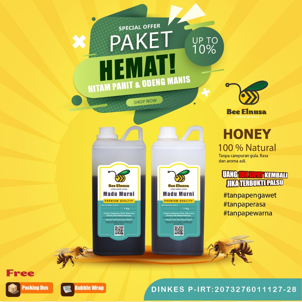 

PAKET HEMAT madu Hitam Pahit & Madu Odeng 1kg Premium