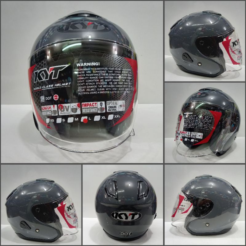 HELM HALF FACE KYT KYOTO SOLID ABU GORILA GLOSY