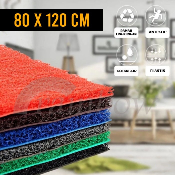 Keset Karpet PVC corak Mie / Bihun Meteran / Keset Mie - 80 x 120 cm