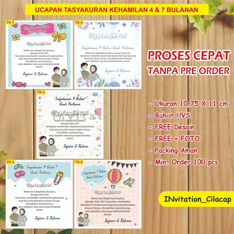 UCAPAN TASYAKURAN KEHAMILAN 4 & 7 BULANAN