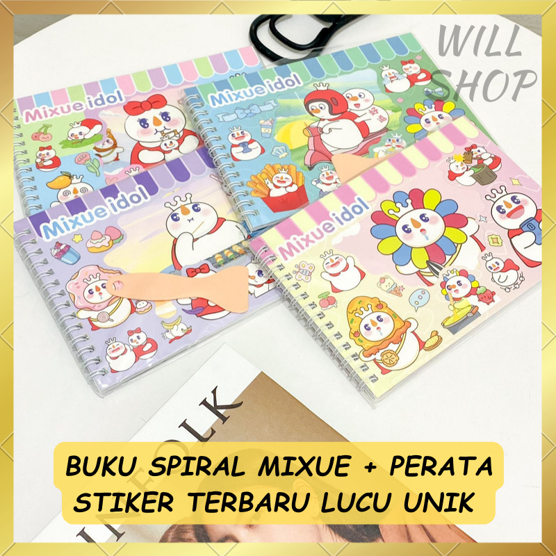 

TERBARU BUKU STIKER + PERATA STICKER SPIRAL GAMBAR MIXUE IDOL STIKER TEMPEL UNIK / HARGA 1 PCS BUKU STIKER + PERATA MIXUE VIRAL TERMURAH DAN BISA COD TERSEDIA GROSIRAN !