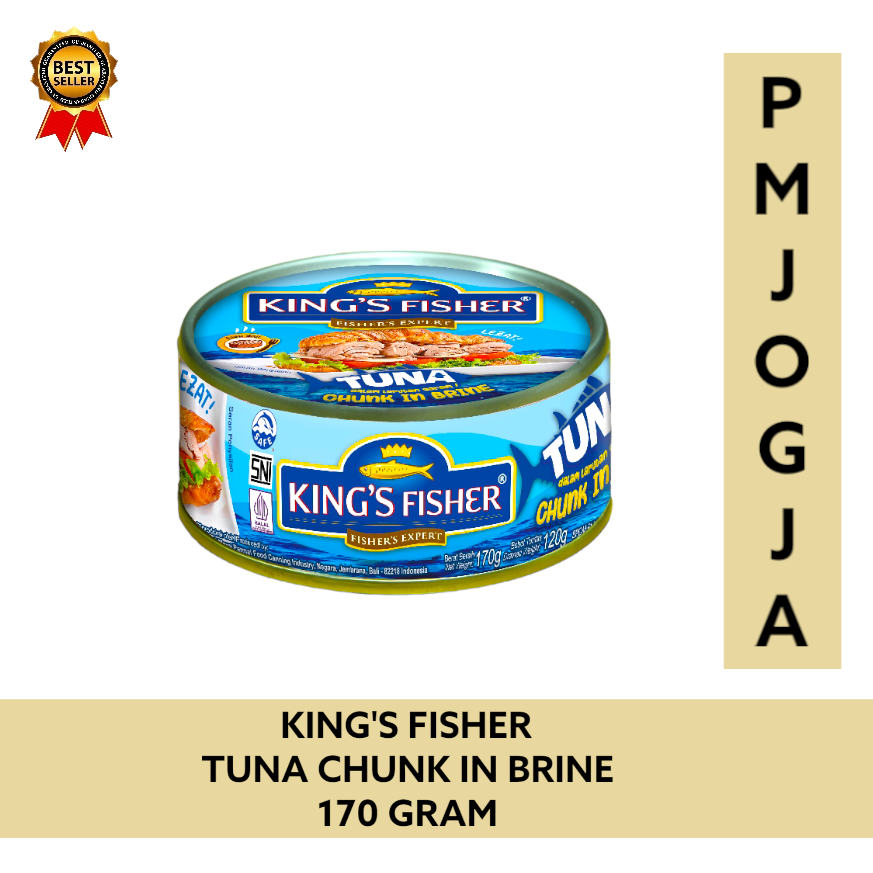 

King's Fisher Tuna dalam Air Garam Tuna in Brine Daging Tuna Makanan Kaleng 170 gr