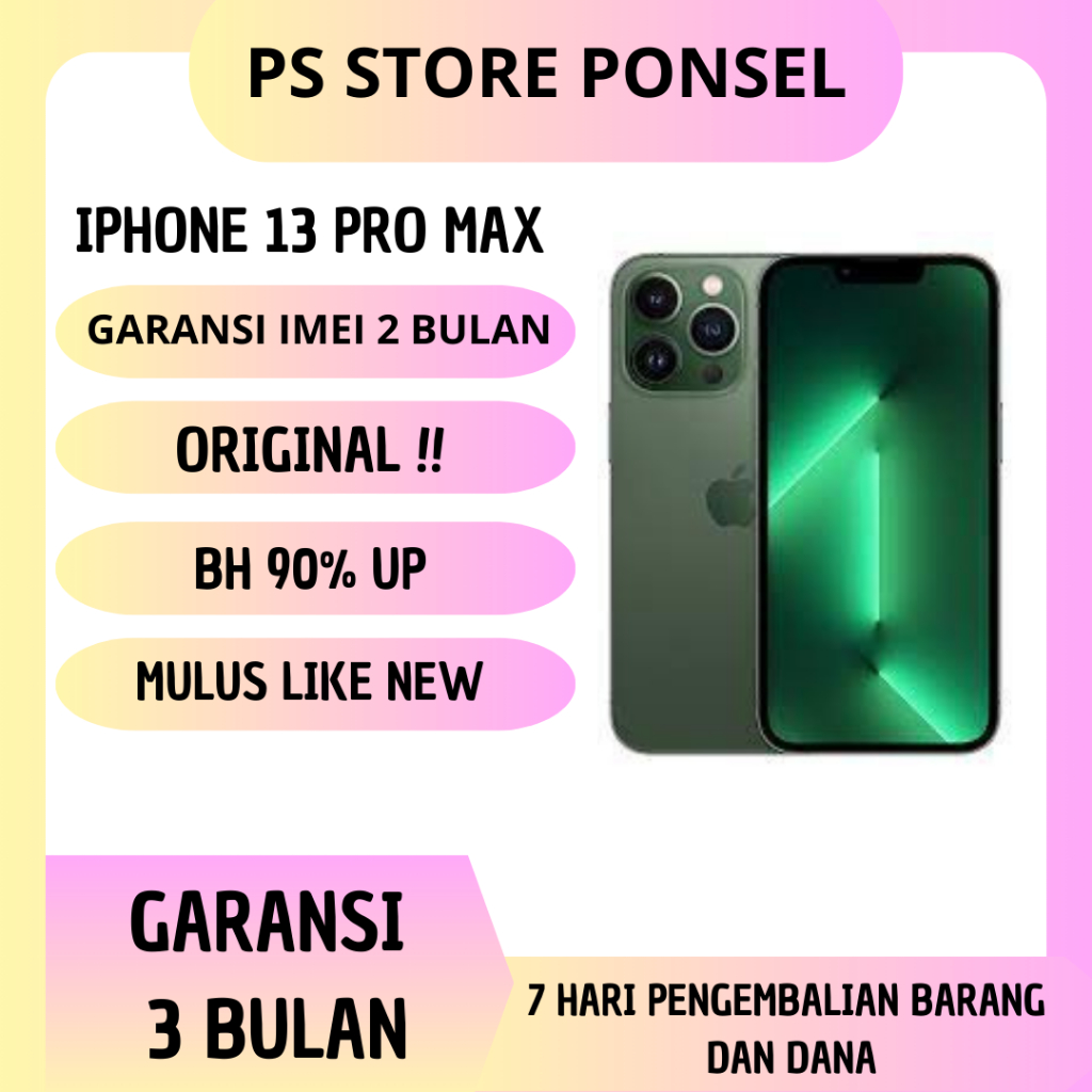iPhone 13PRO MAX 256GB/128GB/512GB/1TB Second BEKAS ORIGINAL 100% Seken Apple | MULUS NORMAL FULLSET