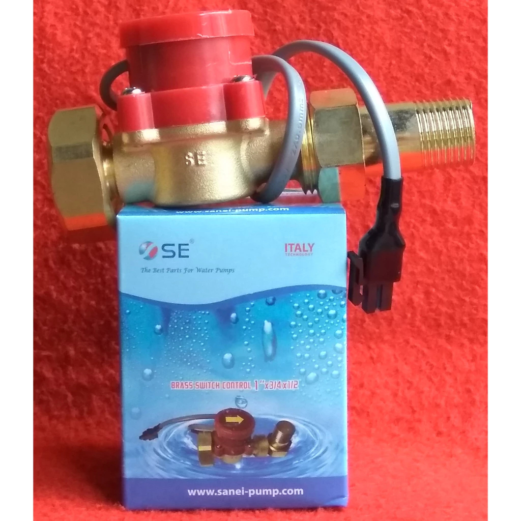 Brass Tembaga Flow Switch Otomatis Pompa Air Booster Shower Hanaiso Sanei 1/2&quot; x 1/2&quot; , 3/4&quot; x 3/4&quot;, 1&quot; x 1&quot; Otomatis Pompa Pendorong Air