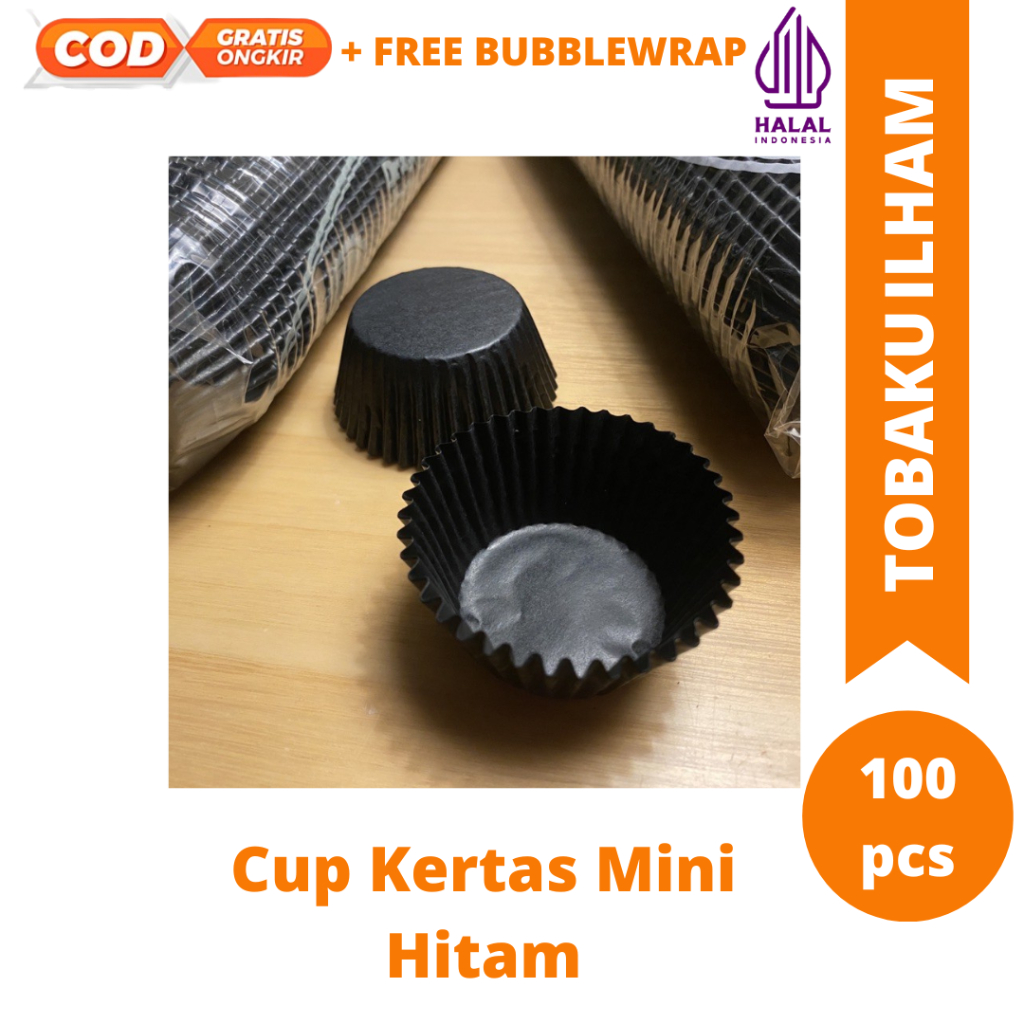 Cup kertas mini hitam 100pcs / cup coklat kacang / cup nastar