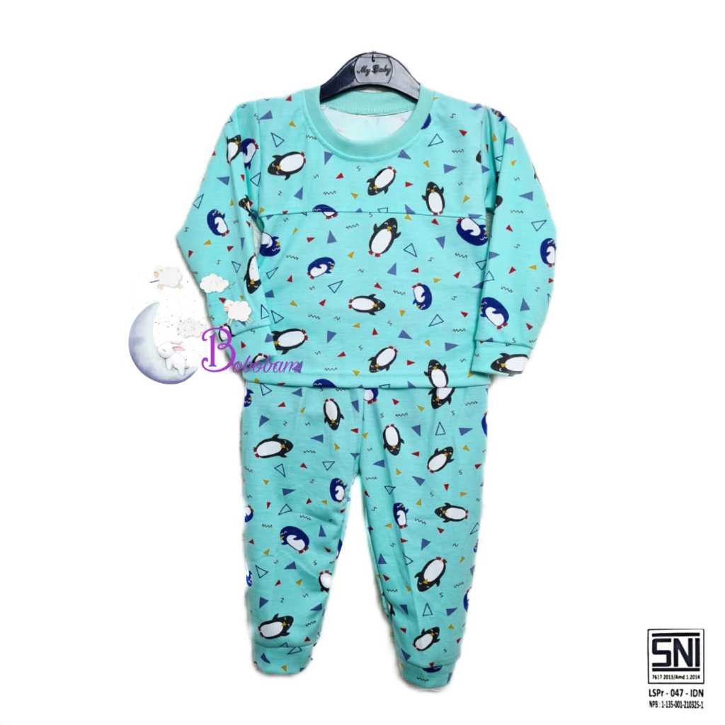 BOBOBAM BAJU TIDUR BAYI LUCU PIYAMA COWO SETELAN PAJAMA LAKI LAKI TRENDY HEWAN PENGUIN