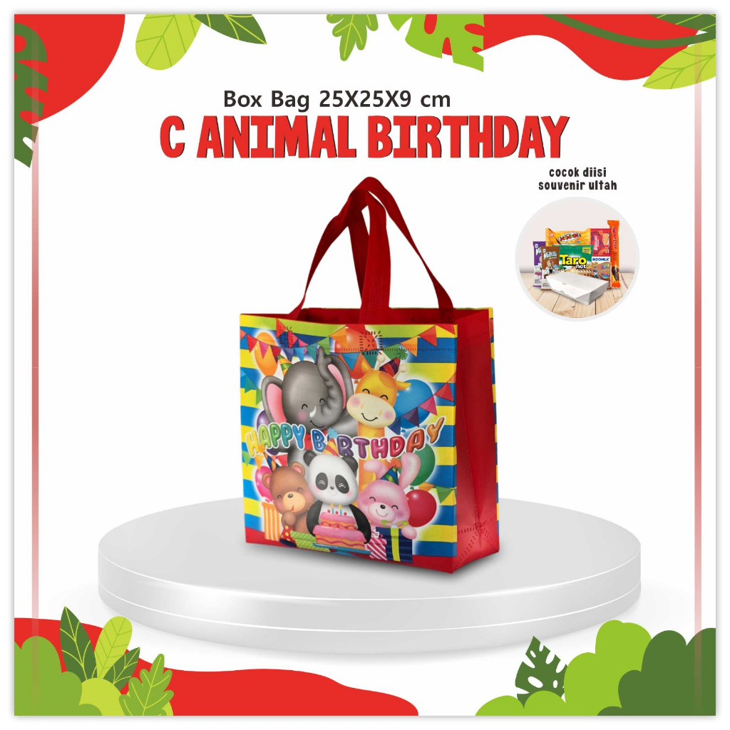 

Goodie Bag Ulang Tahun Anak Tas Ulang Tahun Tas BentoTas Animal Laminasi 25X25X09