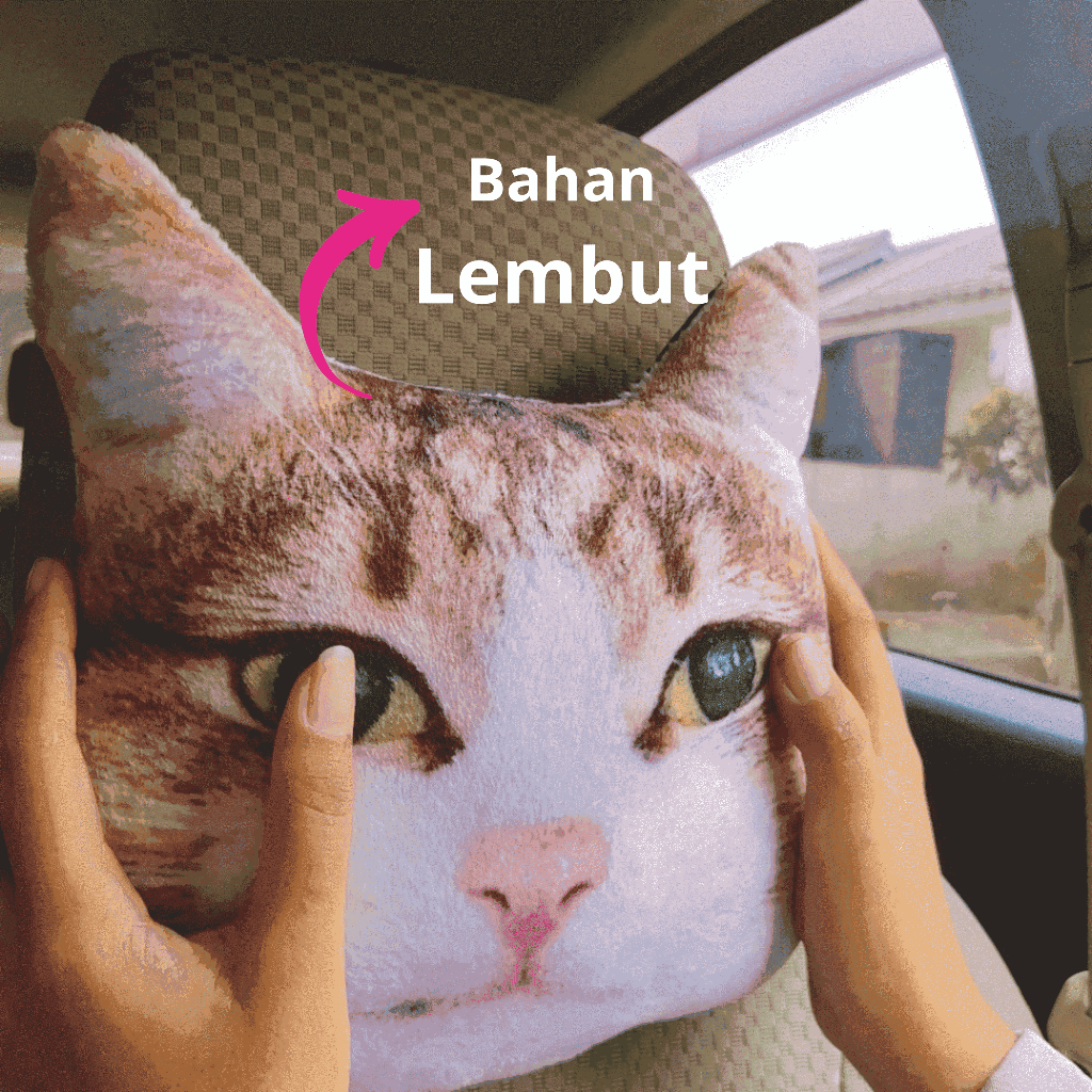Headrest/Bantal Mobil 3D Sandaran Kepala Mobil Motif Hewan Shafiyyah.sarban