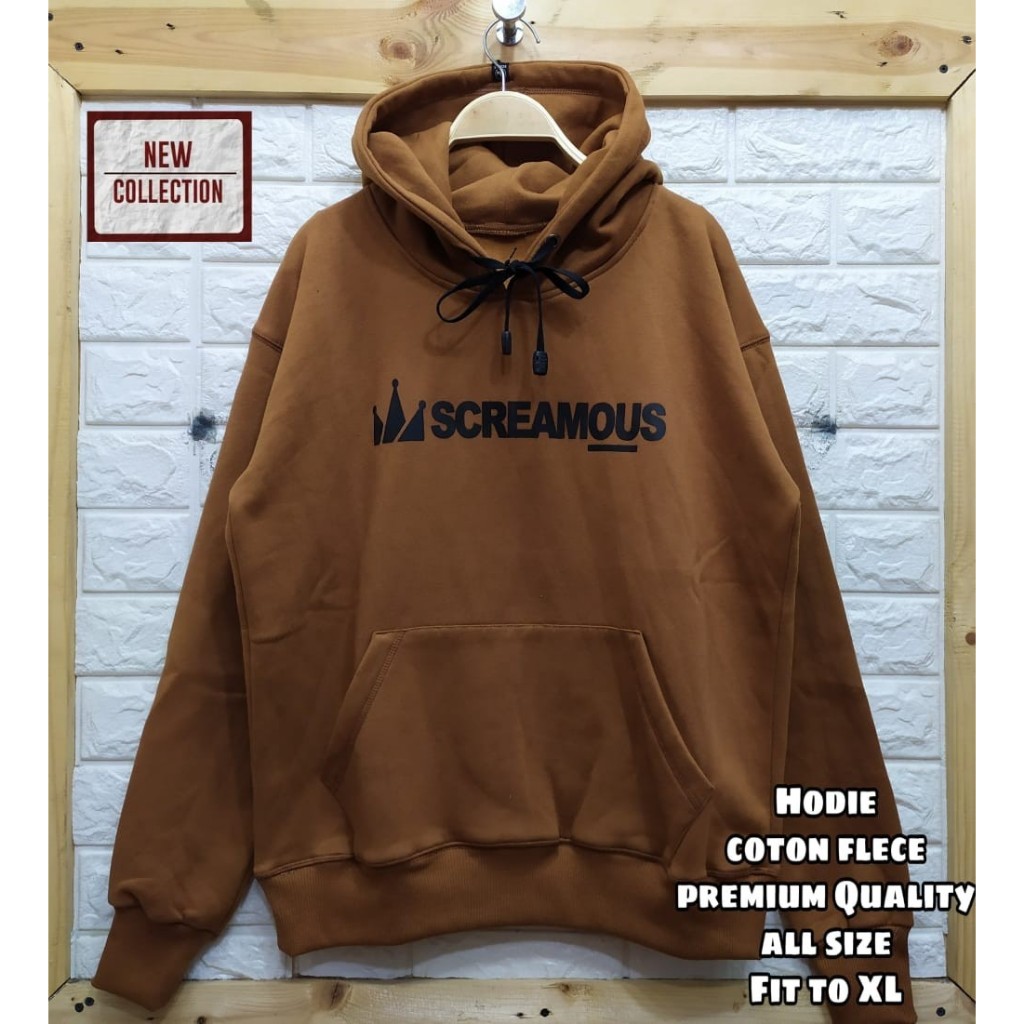Sweater Hoodie  Pria Screamous Unisex Original Catton Fleece Tebal Ori Murah / Sweater Hoodie Distro