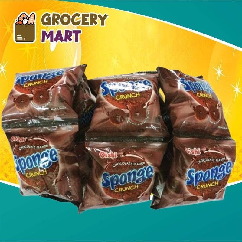 

( RENCENG ) Oishi SPONGE Crunch Chocolate 9gr Isi 10 PCS